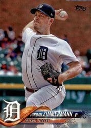 2018 Topps Base Set Jordan Zimmermann #279 card
