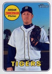 2018 Topps Heritage Base Set Jordan Zimmermann #501 card
