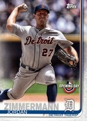 2019 Topps Opening Day Base Set Jordan Zimmermann #10 card
