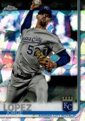 2019 Topps Chrome Sapphire Edition Base Set Jorge Lopez #651 card