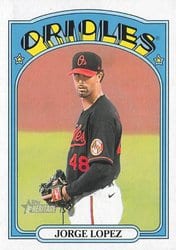 2021 Topps Heritage Base Set Jorge Lopez #673 card