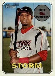 2018 Topps Heritage Minor League Base Set Jorge Ona #17 card