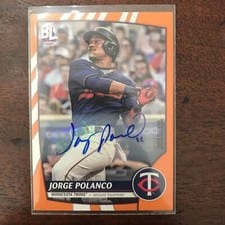 2023 Topps Big League Electric Orange Autographs Jorge Polanco #151 card