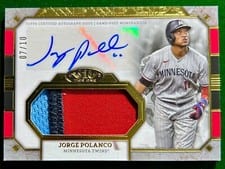 2024 Topps Tier One Autographed Jumbo Relics Jorge Polanco #AT1JR-JPO card