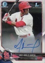 2018 Bowman Chrome Prospect Autographs Jose Adolis Garcia #CPA-BW card