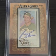 2020 Topps Allen & Ginter Mini Autographs Jose Canseco #MA-JC card