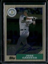 2022 Topps Clearly Authentic 1987 Topps Baseball Autographs Jose Canseco #87TBA-JC card