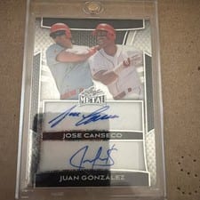 2025 Leaf Metal Dual Autograph Jose Canseco / Juan González #DA-18 card