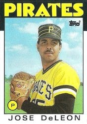 1986 Topps Base Set Jose DeLeon #75 card