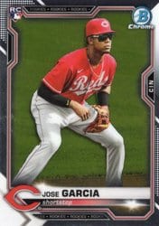 2021 Bowman Chrome Base Set Jose Garcia #14 card