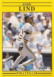 1991 Fleer Base Set Jose Lind #43 card