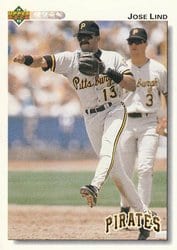 1992 Upper Deck Base Set Jose Lind #205 card