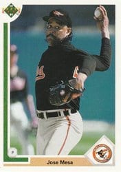 1991 Upper Deck Base Set Jose Mesa #703 card