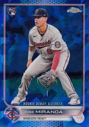 2022 Topps Chrome Update Sapphire Edition Base Set Jose Miranda #US5 card