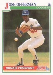 1991 Score Base Set Jose Offerman #343 card