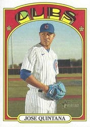 2021 Topps Heritage Base Set Jose Quintana #196 card