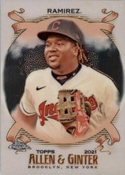 2021 Topps Allen & Ginter Chrome Base Set Jose Ramirez #77 card
