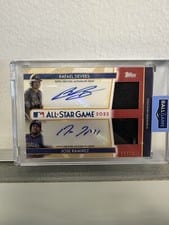 2022 Topps Update All-Star Stitches Dual Autographs Jose Ramirez / Rafael Devers #ASDA-DR card