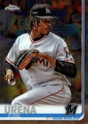 2019 Topps Chrome Base Set Jose Urena #199 card