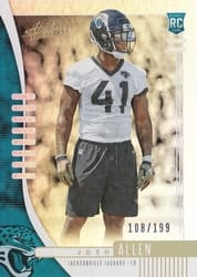 2019 Panini Absolute Base Set Josh Allen #161 card