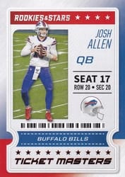 2020 Panini Rookies & Stars Ticket Masters Josh Allen #8 card