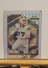 2025 Panini Mosaic Epic Performers Josh Allen Mosaic Orange Fluorescent #9 card