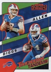 2022 Panini Contenders Touchdown Tandems Josh Allen / Stefon Diggs #TDT-BUF card