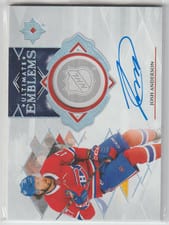 2023-24 Upper Deck Ultimate Collection Ultimate Emblems Autograph Josh Anderson #UE-JA card