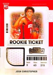 2021-22 Panini Contenders Rookie Ticket Swatches Josh Christopher #RTS-JCH card