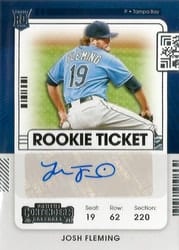2021 Panini Contenders Base Set Josh Fleming #167 card