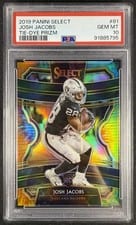 2019 Panini Select Josh Jacobs Tie Dye Prizm #81 card