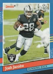 2021 Donruss Retro 1991 Josh Jacobs #91-29 card