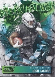 2021 Score Breakthrough Josh Jacobs #B4 card