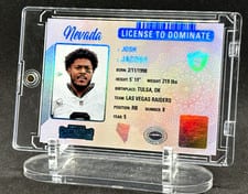 2023 Panini Contenders License to Dominate Josh Jacobs #14 card
