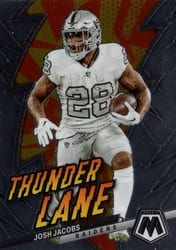 2023 Panini Mosaic Thunder Lane Josh Jacobs #TL-JJA card