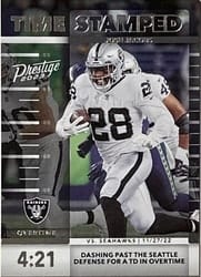 2023 Panini Prestige Time Stamped Josh Jacobs #9 card