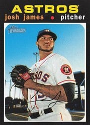 2020 Topps Heritage Base Set Josh James #128 card