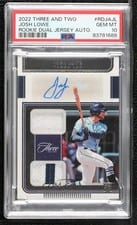 2022 Panini Three and Two Rookie Dual Jersey Autographs Josh Lowe #RDJA-JL card