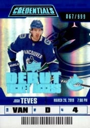 2019-20 Upper Deck Credentials Base Set Josh Teves #73 card