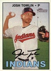 2016 Topps Heritage Base Set Josh Tomlin #679 card