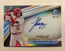 Joshua Baez 2022 Bowman Chrome Prime Choice Signatures card