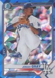 2021 Bowman Sapphire Edition Base Set Josiah Gray #BCP-150 card