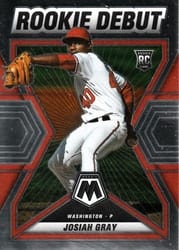 2022 Panini Mosaic Rookie Debut Josiah Gray #RD-7 card