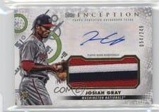 2022 Topps Inception Autograph Patch Cards Josiah Gray #IAP-JG card
