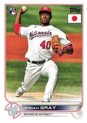 2022 Topps Japan Edition Base Set Josiah Gray #127 card