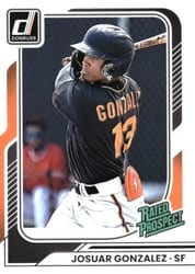 2026 Donruss Base Set Josuar Gonzalez #168 card