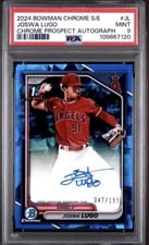 2024 Bowman Chrome Sapphire Edition Chrome Sapphire Prospect Autographs Joswa Lugo #CSPA-JL card