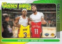 2020-21 Hoops Jersey Swap Jrue Holiday / Anthony Davis #6 card