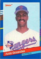 1991 Donruss Base Set Juan Gonzalez #371 card