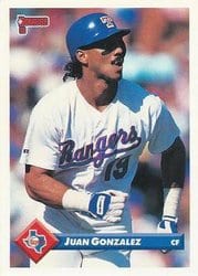 1993 Donruss Base Set Juan Gonzalez #555 card